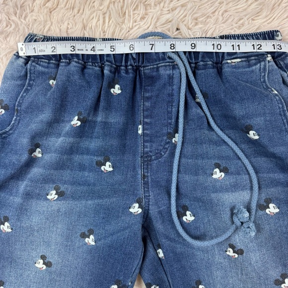 Disney Parks Women’s Denim Mickey Mouse Joggers Screen Print Size M - Picture 8 of 11
